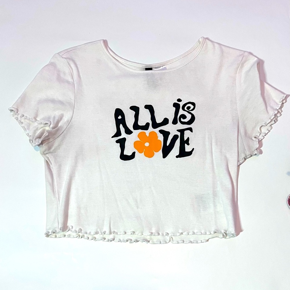 H&M “all is love” cropped t-shirt